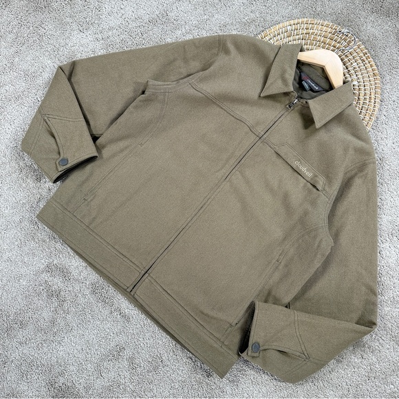 Cloudveil Men’s Wool Zip Up Jacket Longsleeve Collared Workwear Lined in Khaki M - Picture 1 of 14